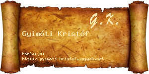 Gyimóti Kristóf névjegykártya