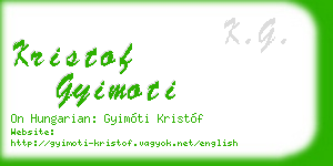 kristof gyimoti business card